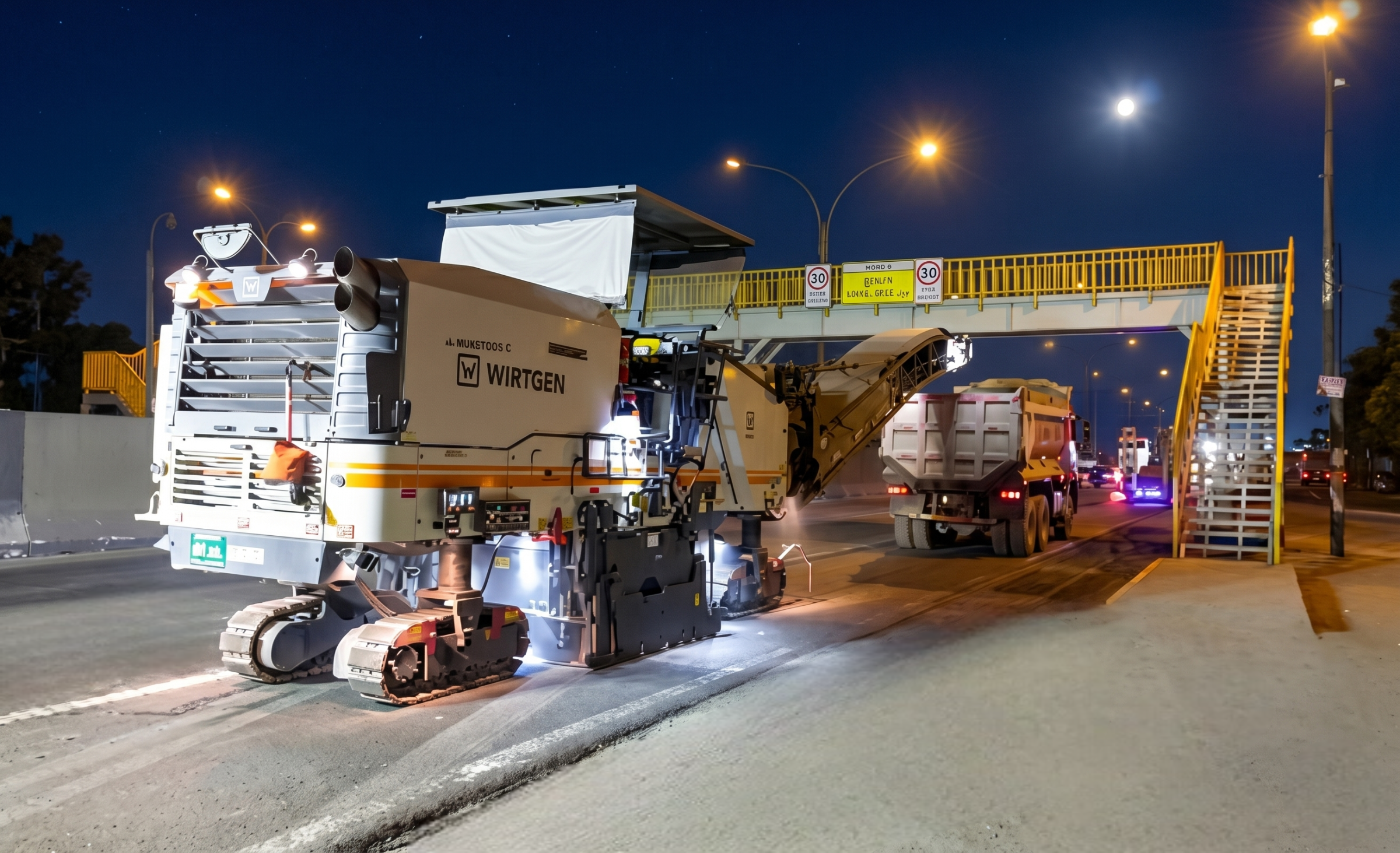 Milling of Asphalt Pavement on Panamericana Sur, Lima, Peru
